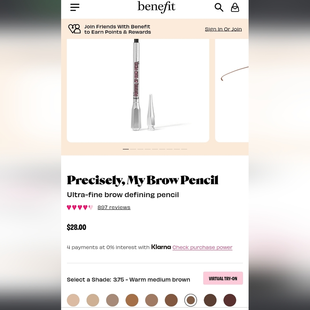 Benefit Brow Pencil in Warm Medium Brown
